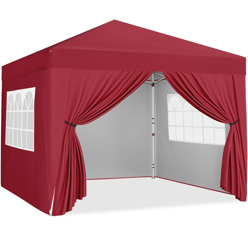 Iron Pop-Up Gazebo, 287cm H x 300cm W x 300cm D, Red