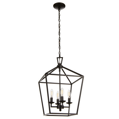 Lustre cage noir 4 lumières Florentien