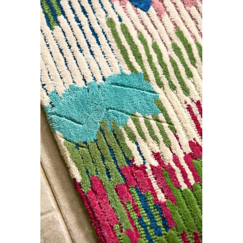 Wilderness Hand Tufted Wool/Viscose Abstract Area Rug in Peridot/Emerald, Rectangle 4'7" x 6'7"