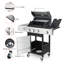 Barbecue au propane 3 avec brûleur latéral, fer émaillé et barbecue verrouillable