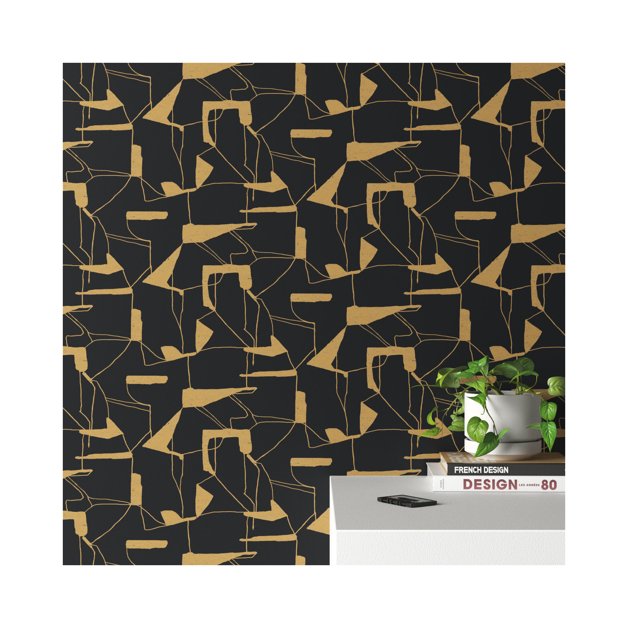 Alza Abstract Roll, Black/Gold