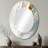 Gold And Cream Mosaic Echoes - Large Oval Wall Mirror On Metal-130290155