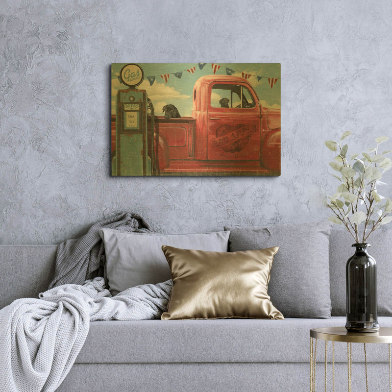 « Allons faire un tour ! » de James Wiens, tableau mural en métal doré, 91,4 cm x 61 cm, 36 po x 24 po