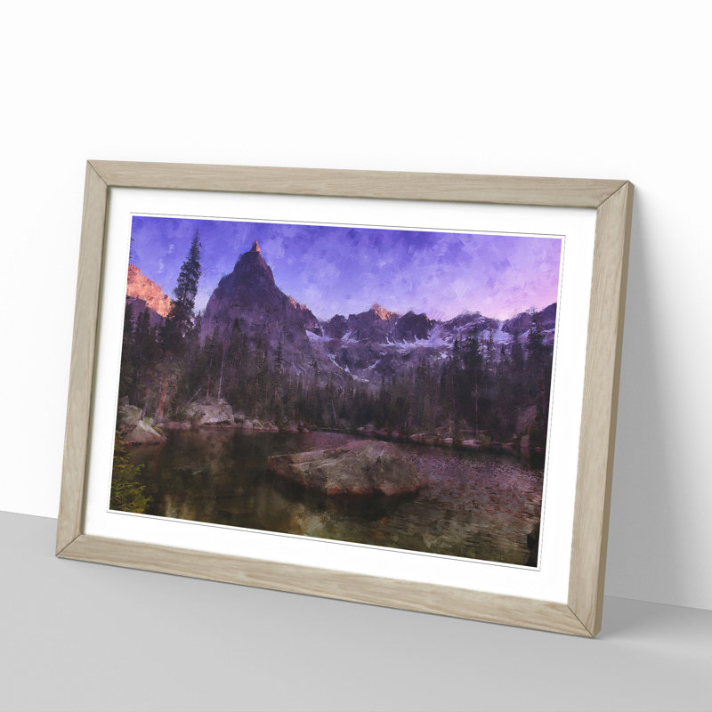 Eagle Peak Mountain - Picture Frame Painting, 27cm H x 36cm W x 2cm D, Oak Framed
