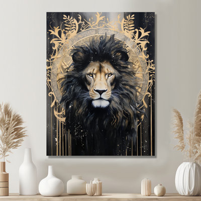 «Majestic Lion Retro Collage», art mural lion