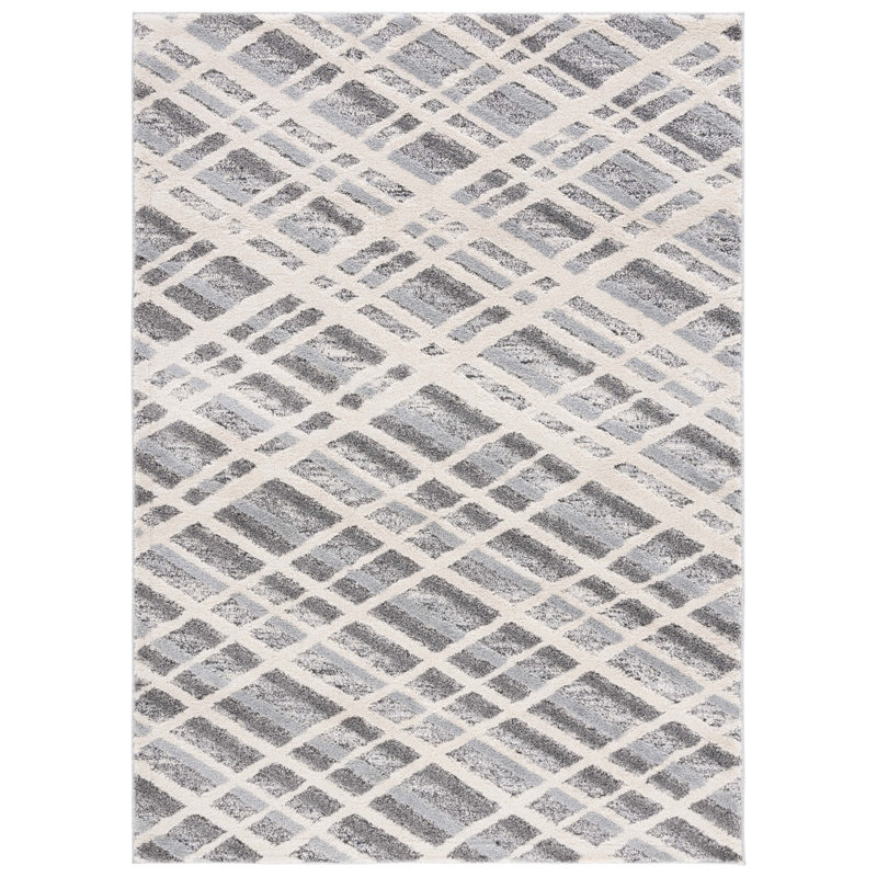Martha Stewart Lucia Shag Performance Geometric Rug, Rectangle 4' x 6'