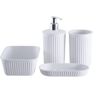 Obsa 4 Piece Bathroom Accessories Set Ebern Designs Color: Milky White