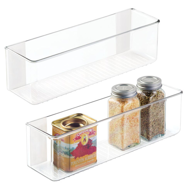 Ensemble de 2 bacs de rangement adhésifs pour la cuisine iDesign - Transparent, 1.69