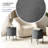 Modern Round Boucle Ottoman With Storage-169935290