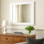 Ensemble de chambre à coucher 4 pièces Cari, tête de lit à DEL avec tablette, bois blanc, rayures chromées-111030549