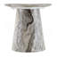 Table basse circulaire gris en fibres à densité moyenne texturée - diamètre 19,6 pouces, hauteur 18,8 pouces, placage texturé gris, texture délicate, adaptable à un plateau de table circulaire.-2068733515