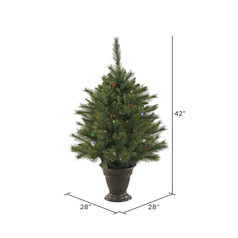 Cashmere 3.5' Pine Artificial Christmas Tree with 50 LED Multi-Colored Lights