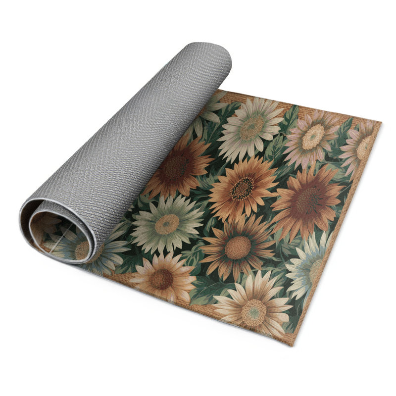 Tapis beige d'intérieur et d'extérieur Botanical, Rectangle 4pi x 6 pi