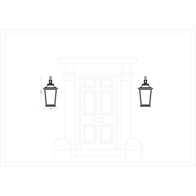 Warren LED Outdoor Wall Lantern, 33.125" H x 16" W x 17.75" D