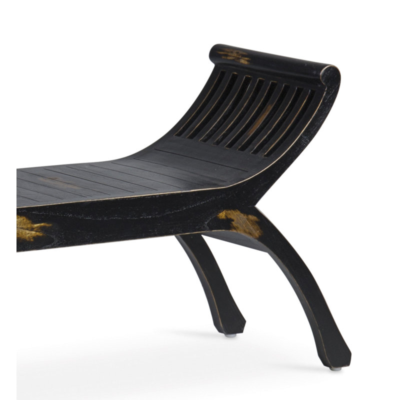 Yuyu Solid Wood Bench, Aged Black