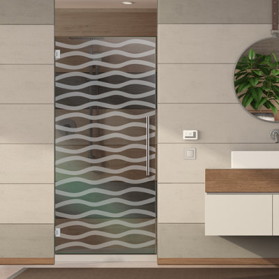 Porte de douche en verre givré l 27 1/2 po x H 75 po