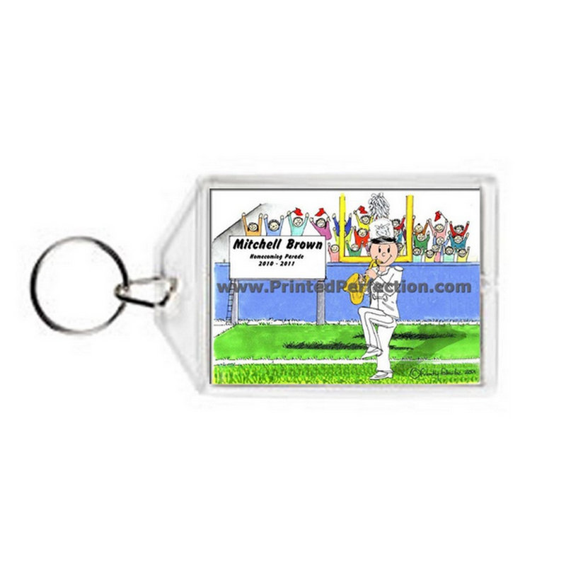 Bande personnalisée, saxophone - porte-clés acrylique mâle