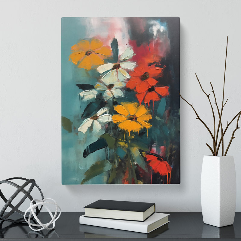 Chatou Flowers Mid Century Vol.7 - Wrapped Canvas, 60cm H x 40cm W x 3cm D