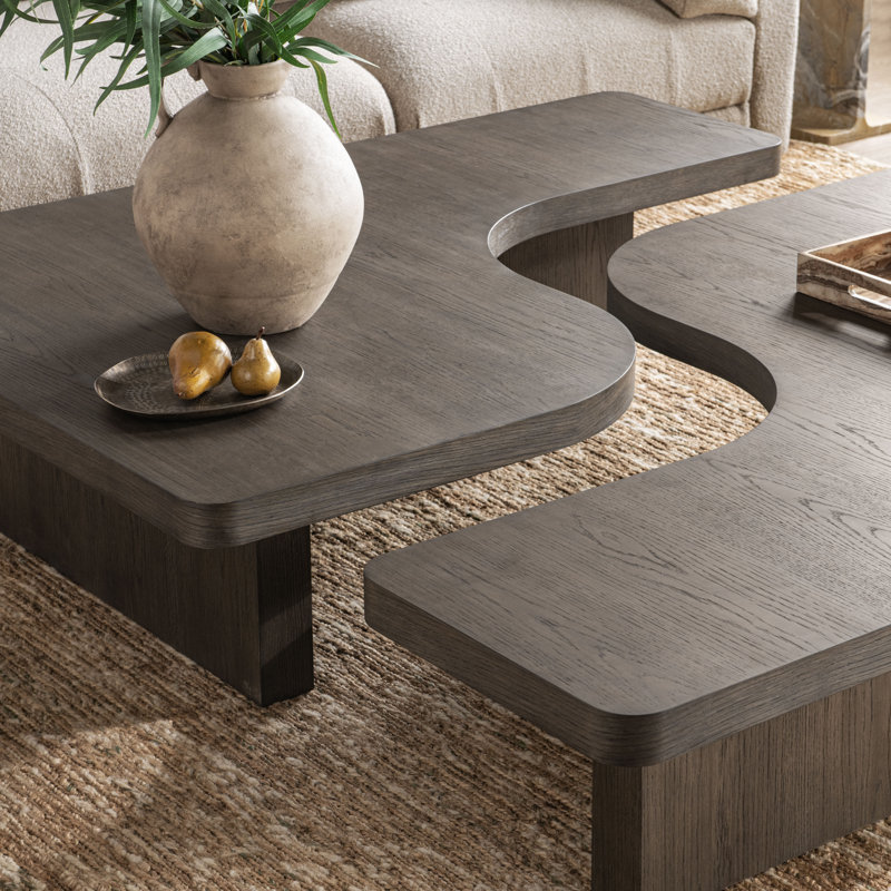 Melina 2-Piece Wood Coffee Table, Havana Brown