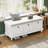 Classic Storage Bench With Cushioned Seat And Three Drawers For Entryway And Living Room-102702251