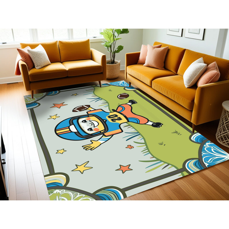 Tapis de football pour enfants Zoomie, Rectangle 5 pi x 7 pi