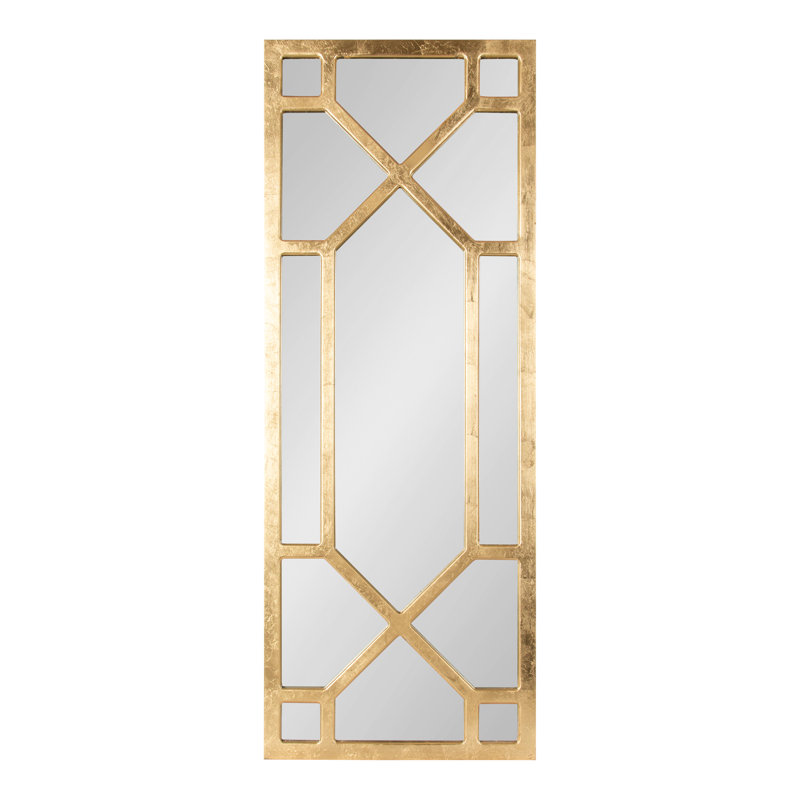 Miroir décoratif biseauté moderne et contemporain Lyra, Doré
