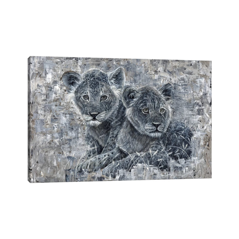 Power Of The Pride Lion Cubs by Angela Bawden - Wrapped Canvas Gallery-Wrapped Canvas Giclée, 20.32 cm H x 30.48 cm W