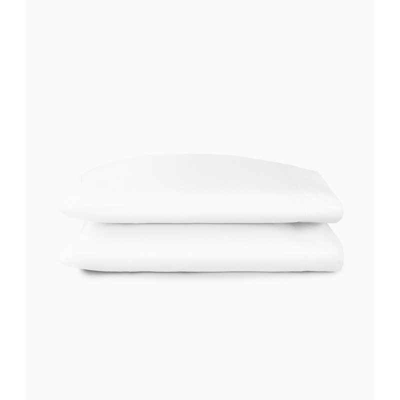 Nile 300 Thread Count Egyptian-Quality Cotton Percale Pillowcases, Standard, White
