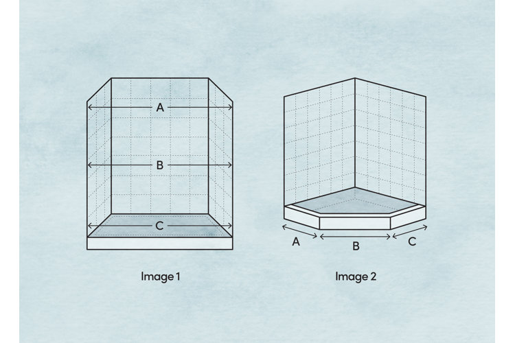 figure showing measurements of a shower's width