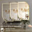 Miroir mural 24 po x 36 po à DEL pour salle de bain avec lumières, miroir de salle de bain asymétrique illuminé à cadre doré, anti-buée, à intensité variable-1353240873-1353240875