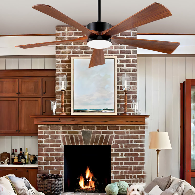 Solid Wood Ceiling Fan With Light