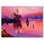 Bateau de pêche sur un coucher de soleil rose - décoration murale nautique et côtière en bois-981643488-981643497