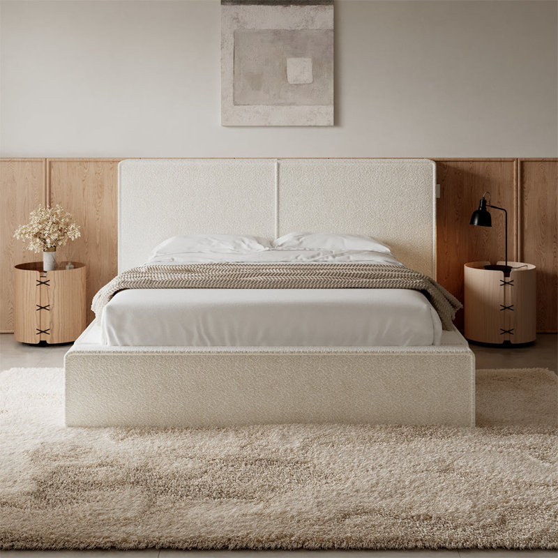 Ammaarah Upholstered Ottoman Storage Bed, Double (4'6), White