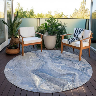 Tapis intérieur / extérieur bleu Caelara