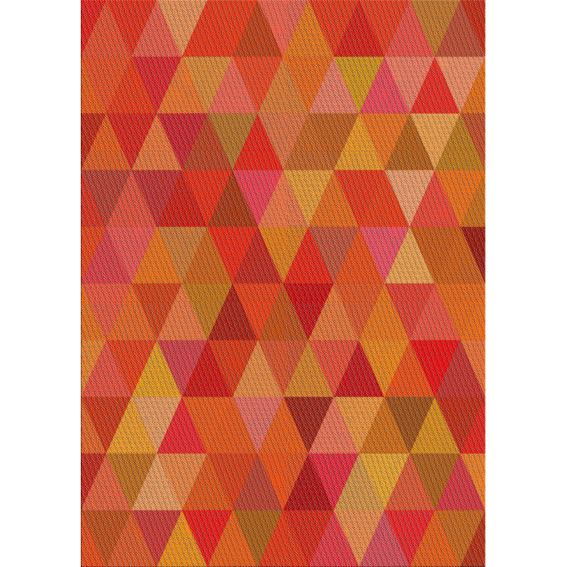 Tapis décoratif géométrique rouge/jaune Rieder, Rectangle 5 pi x 7 pi