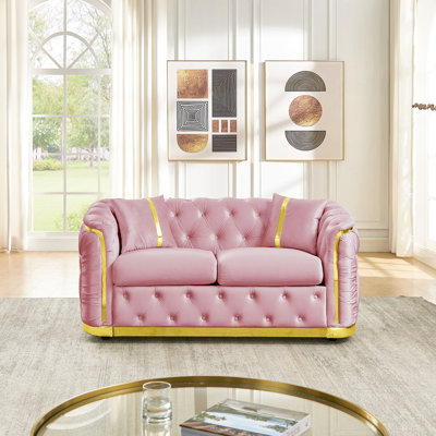 Canapé Chesterfield moderne 62,6 pouces Mid-Century Chesterfield