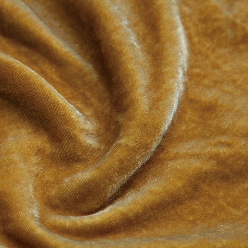 Stella Solid Faux Silk Velvet Ruffled Romantic Western Dutch Euro Pillow, Saffron
