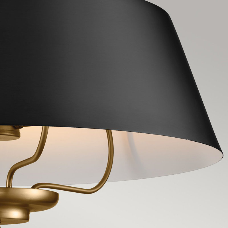 Atifa 3 - Light Simple Pendant, 21" H x 40.6" W, Black