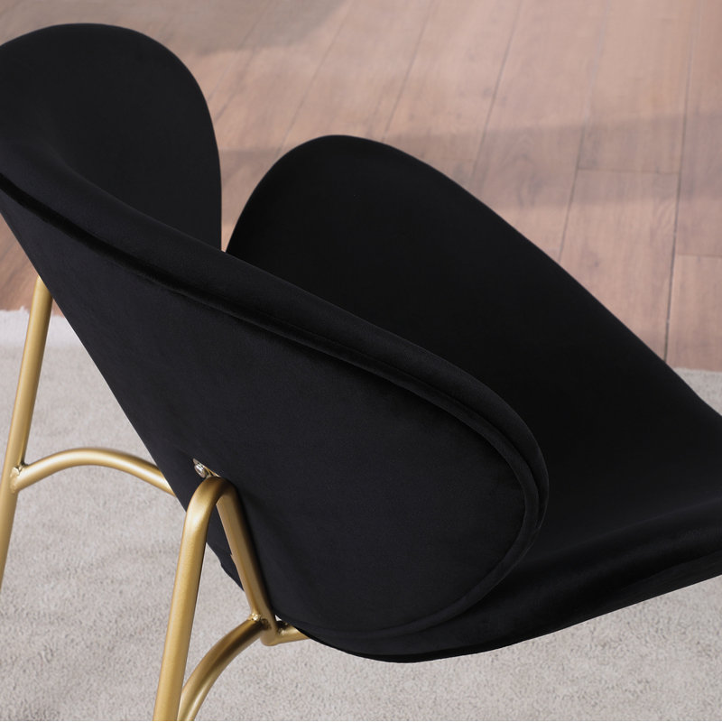 Chaises de salle à manger, chaises d'appoint, chaises de cuisine Kowsar Velvet Modern				, Noir
