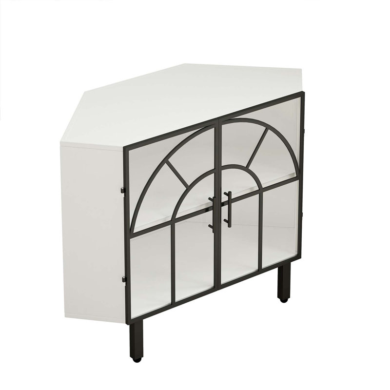Armoire d'angle à deux portes Hayatul, Blanc