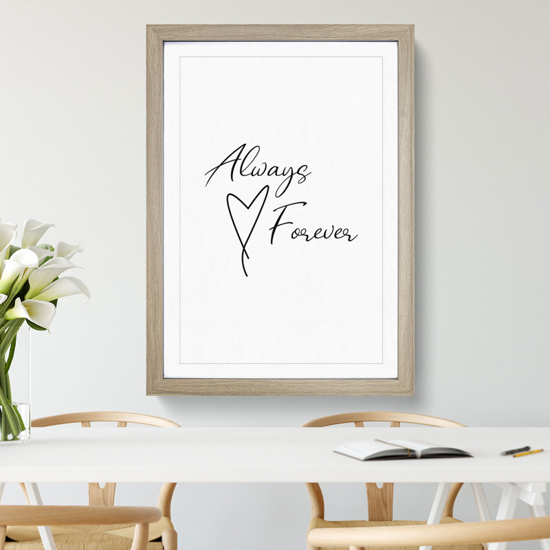 Always and Forever - Picture Frame Typography, 36cm H x 27cm W x 2cm D, Oak