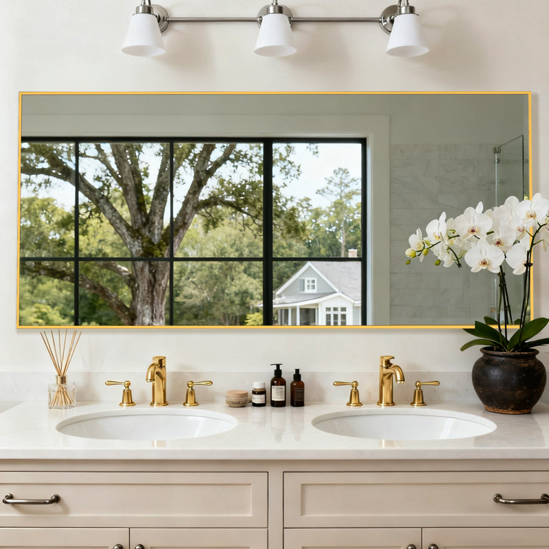 Très grand miroir encadré en métal, miroir pleine longueur sur pied pour la chambre à coucher, le salon ou la salle de sport