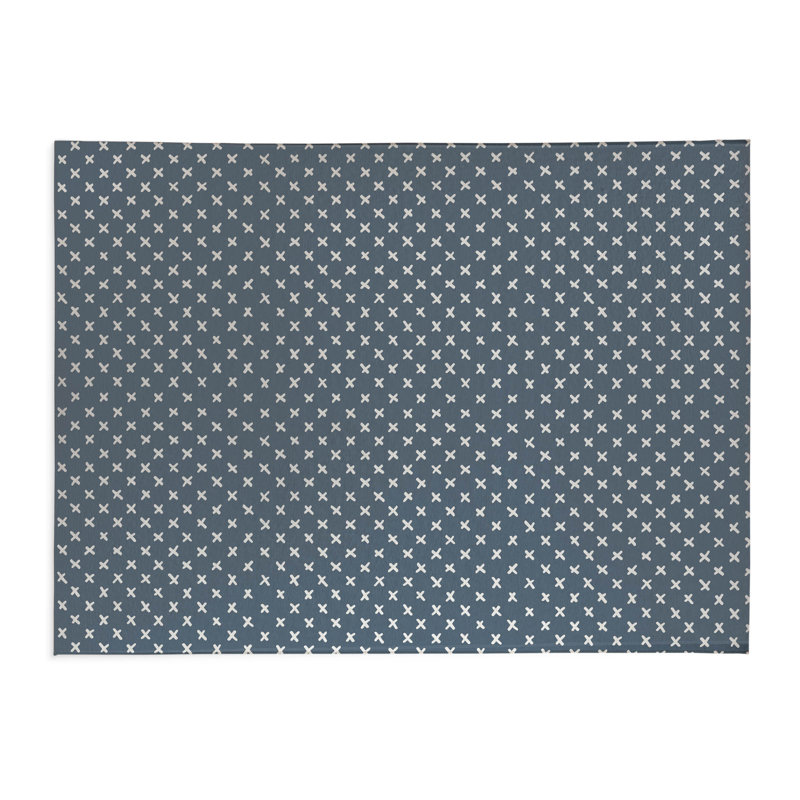 Paillasson Criss Cross, Bleu, L 60 po x L 84 po