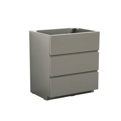 Gray Cabinet Without Basin For Bathroom Floor - 3 Drawers, Sleek & Stylish-Modern-Cool, Max Storage, Silent Smooth, Ergonomic Gray, 3, Sleek, Storage Space,