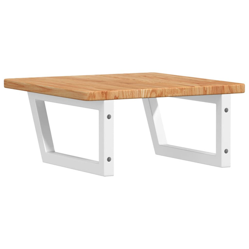 Ronecia 50cm Solid Wood Bathroom Vanity Top, Oak/White