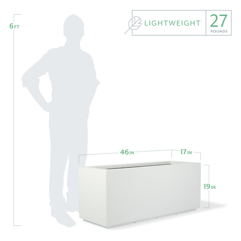 Milan Tall Polymer Box, 19"H x 46"W x 17"D, White