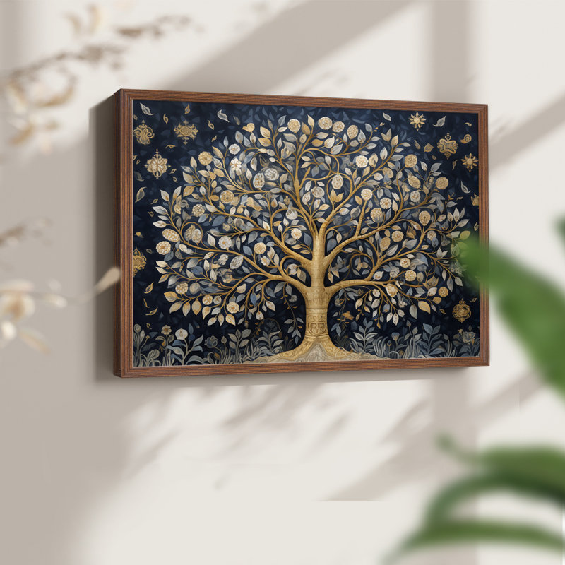 Landscape Series-CXXXI -Framed Print - Restickable, 11" H x 14" W, Walnut