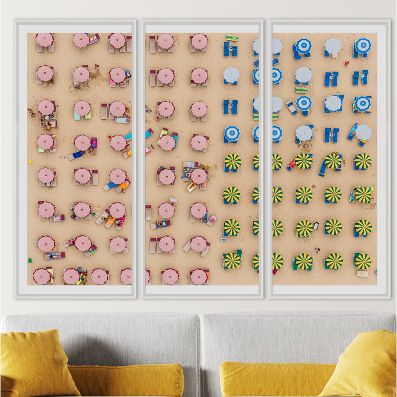 Aerial View Of Sunshades Standing In The Sand Giclee Print