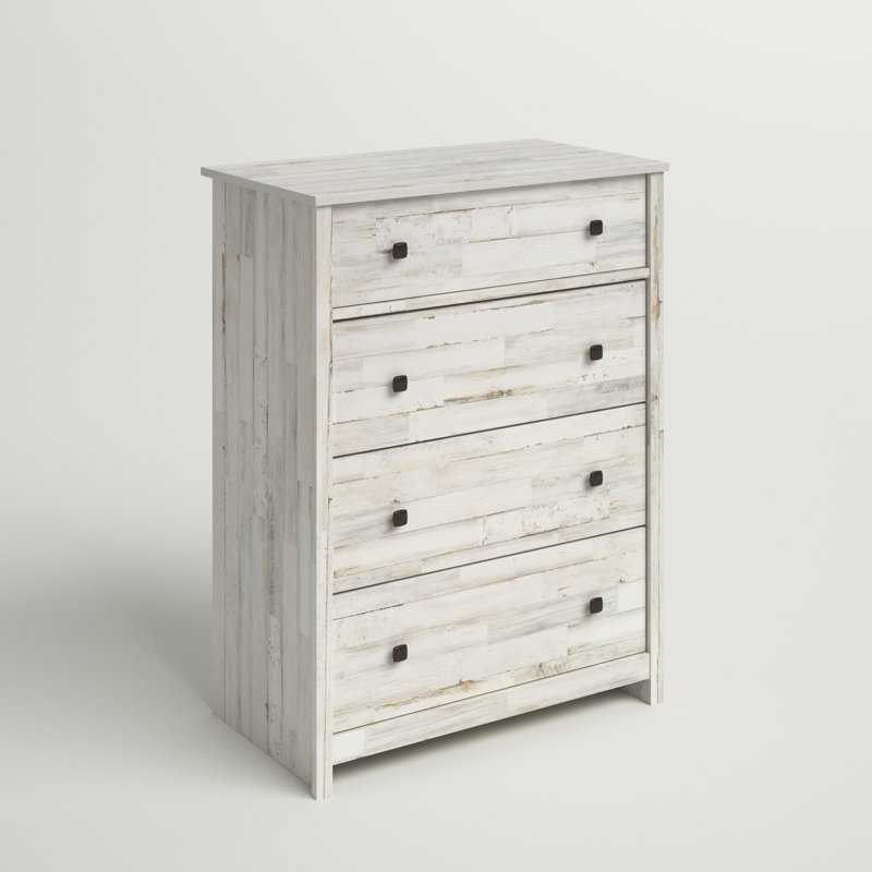 Newquay 4 - Drawer Dresser, White Plank