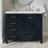 Cambridge 42'' Solid Wood Single Bathroom Vanity in Midnight Blue, with 2'' Carrara Marble Top, Right Offset, Rectangle Sink-134280782-134280783-88398673